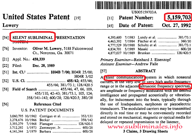 Patente Silent Subliminal